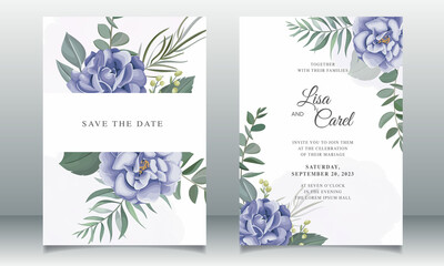 Beautiful wedding invitation with floral