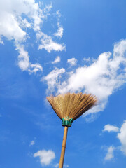 broom and blue sky