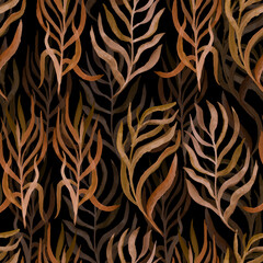 autumn branches with leaves seasonal  seamless pattern