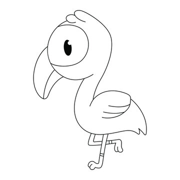 Flamingo Coloring Page For Kids