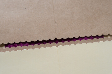 brown and ivory paper cards with ribbed edge