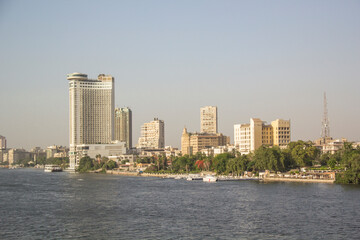 Fototapeta premium Beautiful view of the Nile embankment in the center of Cairo, Egypt