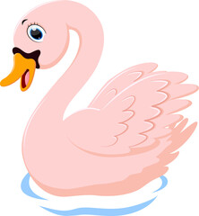 Beauty goose cartoon posing isolated on white background