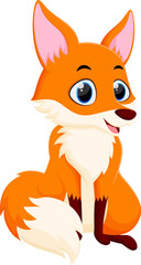 Naklejka premium Cute fox cartoon isolated on white background
