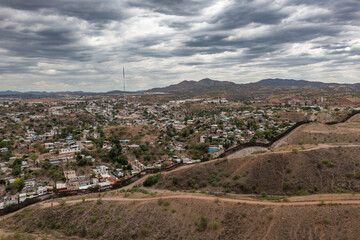 US Mexico border in Nogales Arizona.