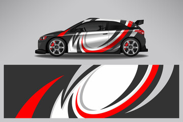 Car wrap decal design vector, custom livery race rally car vehicle sticker and tinting.