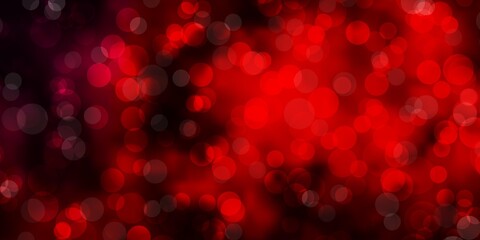 Dark Red vector backdrop with dots.