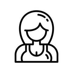 girl line style icon. vector illustration for graphic design, website, app