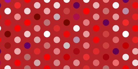 Light pink, red vector background with bubbles.