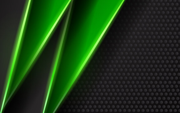 Abstract technology green neon light background