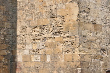 The wall of York Cathedral in Yorkshire, England