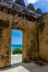 Ancient Columbian San Felipe Fort Bastion or Fortaleza de San Felipe in Puerto Plata built in 1577 - July 2022