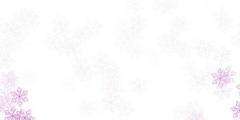 Light purple, pink vector doodle pattern with flowers.