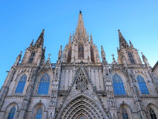 Fototapeta premium [Spain] Exterior of the Main portal Gate of the Barcelona Cathedral (Barcelona)