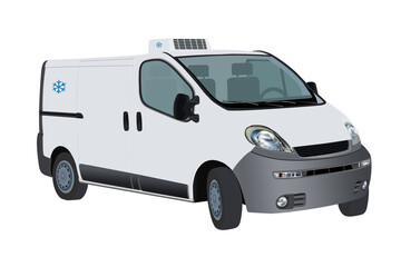 Naklejka premium Refrigeration van illustration, freezer van