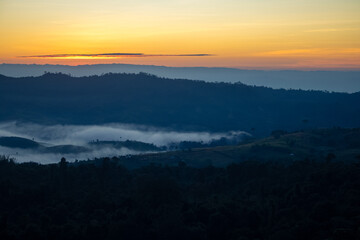 sunrise in the mountains