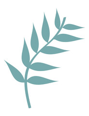 branch with leafs silhouette