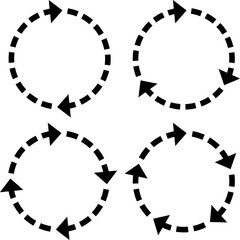 円を描いて循環する破線の矢印