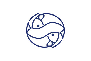 Fish logo icon template illustration