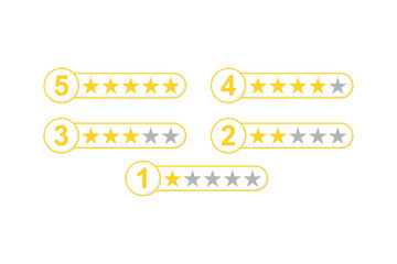 Illustration of star rating icon for review product