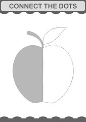 Connect the dots Apple. Worksheet for kids