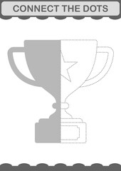 Connect the dots Trophy. Worksheet for kids