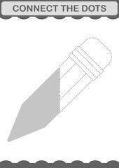 Connect the dots Pencil. Worksheet for kids