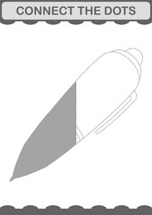 Connect the dots Pen. Worksheet for kids