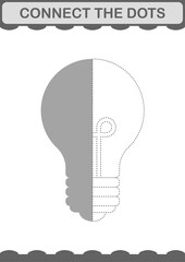 Connect the dots Bulb. Worksheet for kids