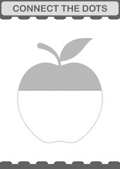 Connect the dots Apple. Worksheet for kids