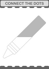 Connect the dots Crayon. Worksheet for kids