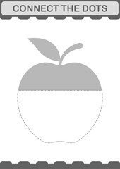 Connect the dots Apple. Worksheet for kids
