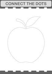 Connect the dots Apple. Worksheet for kids