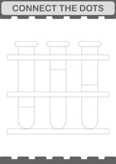 Connect the dots Test Tube. Worksheet for kids