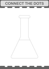 Connect the dots Erlenmeyer Flask. Worksheet for kids