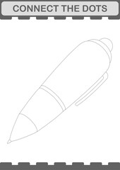 Connect the dots Pen. Worksheet for kids