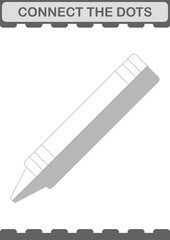 Connect the dots Crayon. Worksheet for kids