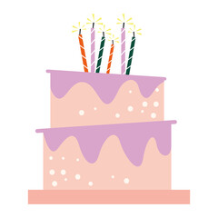 birthday cake with candles