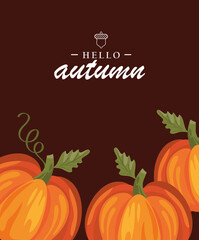 hello autumn lettering poster