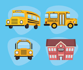 buses and school icons
