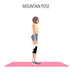 Fototapeta premium Mountain pose or asana yoga workout vector