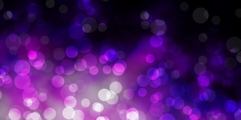 Dark Purple, Pink vector background with bubbles.