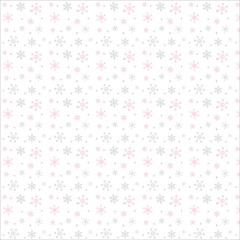 Pink & Silver Snowflake Seamless Pattern