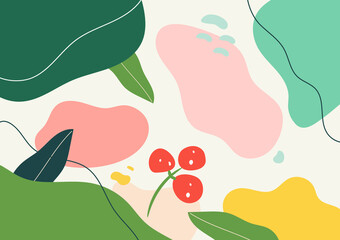 hand drawn doodle background with flowers