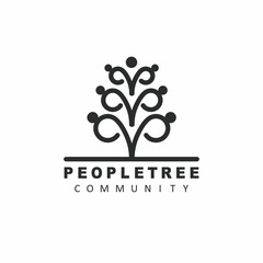 people tree community icon vector illustration concept design