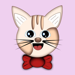 cute cat cartoon background illustration