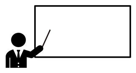 説明するネクタイをした人