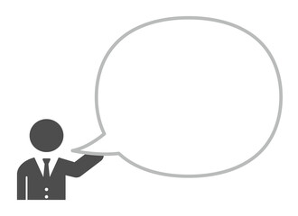 説明するネクタイをした人