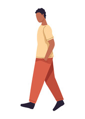 young afro man character