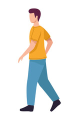 young man walking character